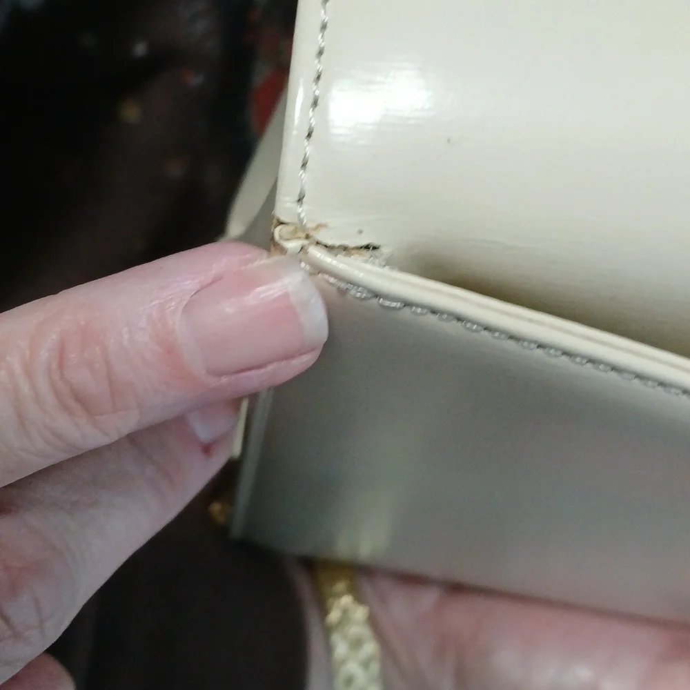 Givenchy Maroquinerie Leather Handbag In Cream Color & Gold Crossbody Chain - Picture 11 of 11